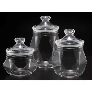 VAGUE | Acrylic Diamond Transparent Jar L | 02-701