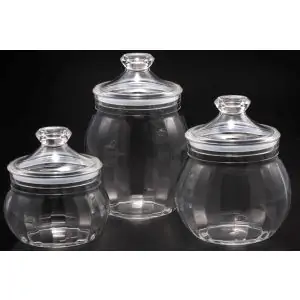 VAGUE | Acrylic Belly Round Transparent Jar M | 02-706