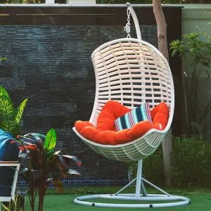 DANUBE | Lima Rattan Hanging Chair - Orange | 231202704110