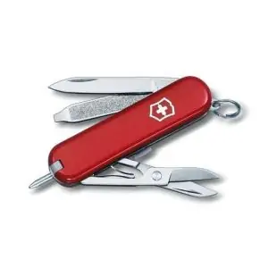 VICTORINOX | Swiss Army Knives | Signature in Leather Pouch 7 Function Multi Utility Swiss Knife | 0.6225