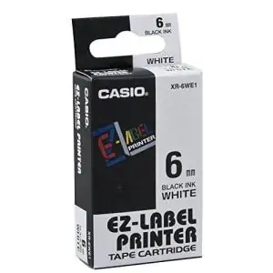 CASIO | Label Printer Tape 6 mm White | XR-6WE1-W-DJ1