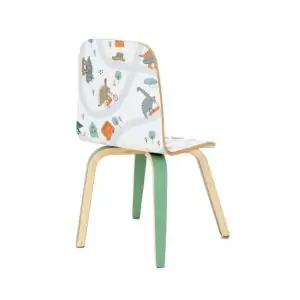 DANUBE | Bentwood Kids Chair - Dino Pattern / Green | 810200700052