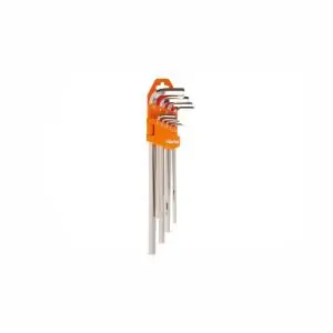 CLARKE | Allen Key 9pcs Set Short 1/16 inch to 3/8 inch Alloy Steel with Orange Labelled Hanging Holder | AKS1/16-3/8C
