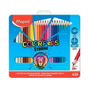 MAPED | Color Peps Strong Colored Pencils Metal Box Multicolor 24 Piece| MD-862716