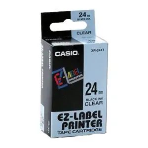 CASIO | Label Tape 24mm Black | XR-24X1-W-DJ1
