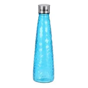 ROYALFORD | Glass Water Bottle 750ML Portable Steel Cap Lead Free Water Bottle, Travel Flask | RF9825